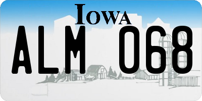 IA license plate ALM068