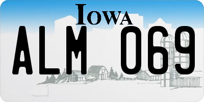 IA license plate ALM069