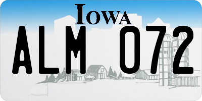 IA license plate ALM072