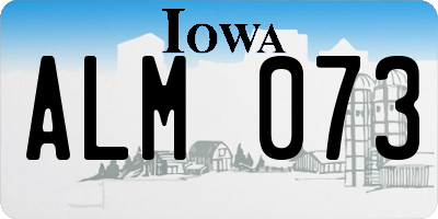 IA license plate ALM073