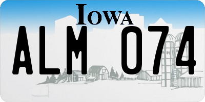 IA license plate ALM074