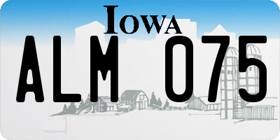 IA license plate ALM075