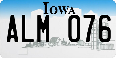 IA license plate ALM076