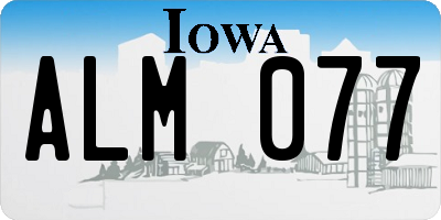 IA license plate ALM077