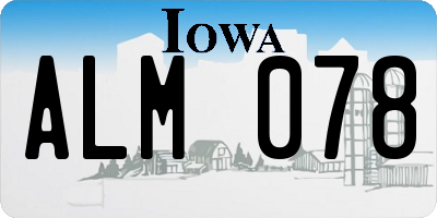 IA license plate ALM078