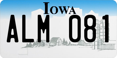 IA license plate ALM081