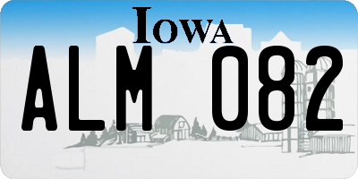 IA license plate ALM082