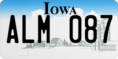 IA license plate ALM087