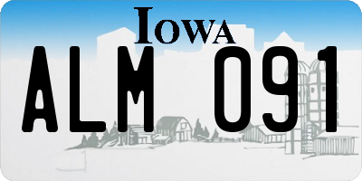 IA license plate ALM091