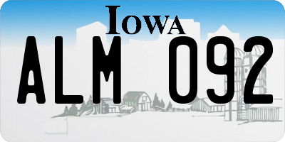 IA license plate ALM092