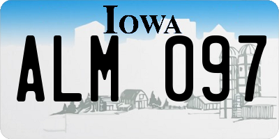 IA license plate ALM097