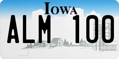 IA license plate ALM100