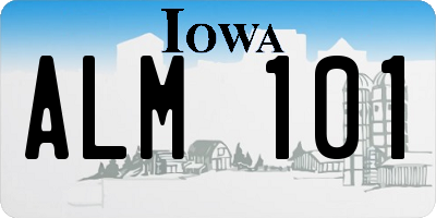 IA license plate ALM101