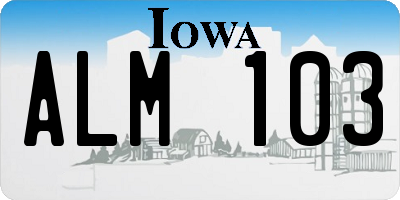 IA license plate ALM103