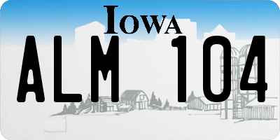 IA license plate ALM104