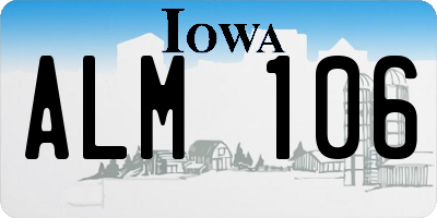 IA license plate ALM106