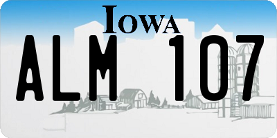 IA license plate ALM107