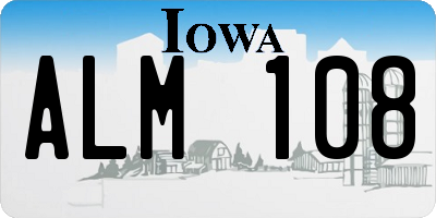 IA license plate ALM108