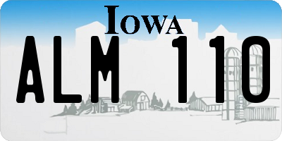 IA license plate ALM110