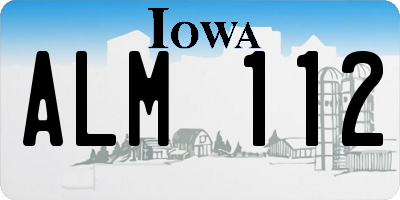 IA license plate ALM112