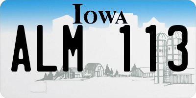 IA license plate ALM113