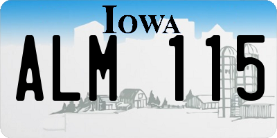 IA license plate ALM115