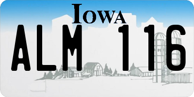 IA license plate ALM116
