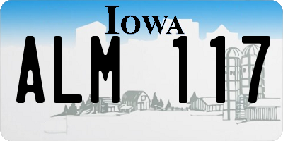 IA license plate ALM117
