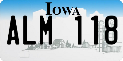 IA license plate ALM118