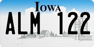 IA license plate ALM122
