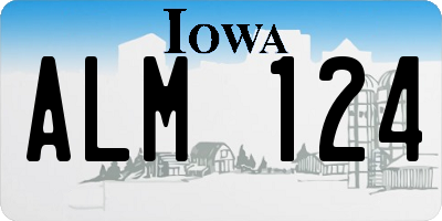 IA license plate ALM124