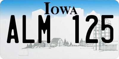 IA license plate ALM125