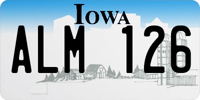 IA license plate ALM126
