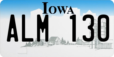 IA license plate ALM130