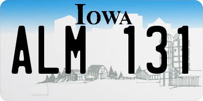 IA license plate ALM131