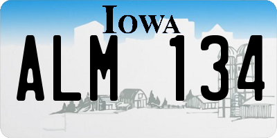 IA license plate ALM134