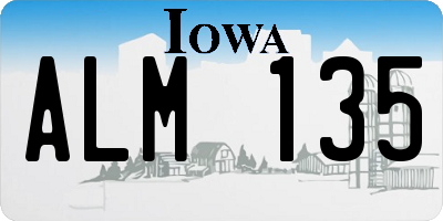 IA license plate ALM135