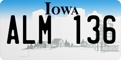 IA license plate ALM136