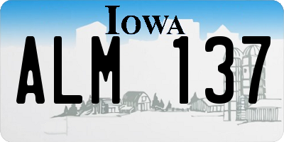 IA license plate ALM137