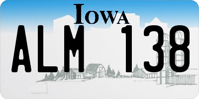 IA license plate ALM138