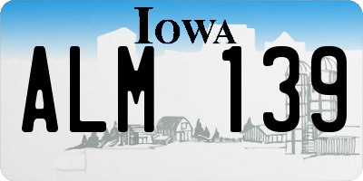 IA license plate ALM139
