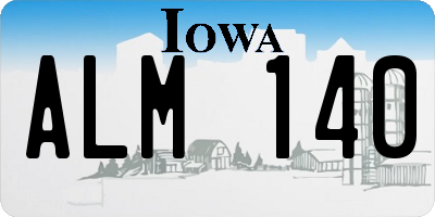 IA license plate ALM140