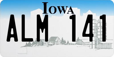 IA license plate ALM141