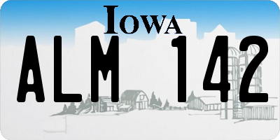 IA license plate ALM142