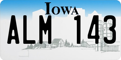 IA license plate ALM143