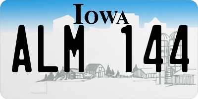 IA license plate ALM144