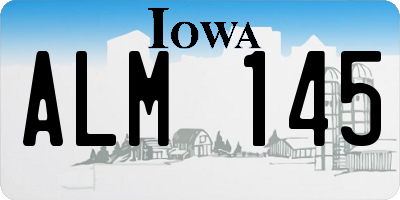 IA license plate ALM145