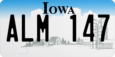 IA license plate ALM147