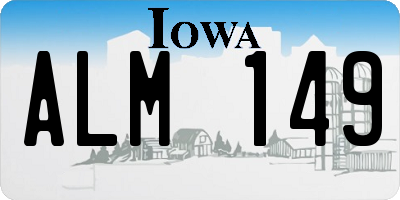 IA license plate ALM149