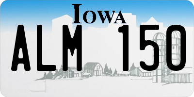 IA license plate ALM150